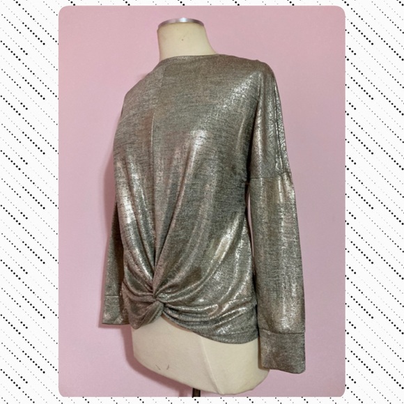 👛👠FOURTEEN PLACE METALLIC BLOUSE NWT Sz S/ M👛👠 - Picture 6 of 16